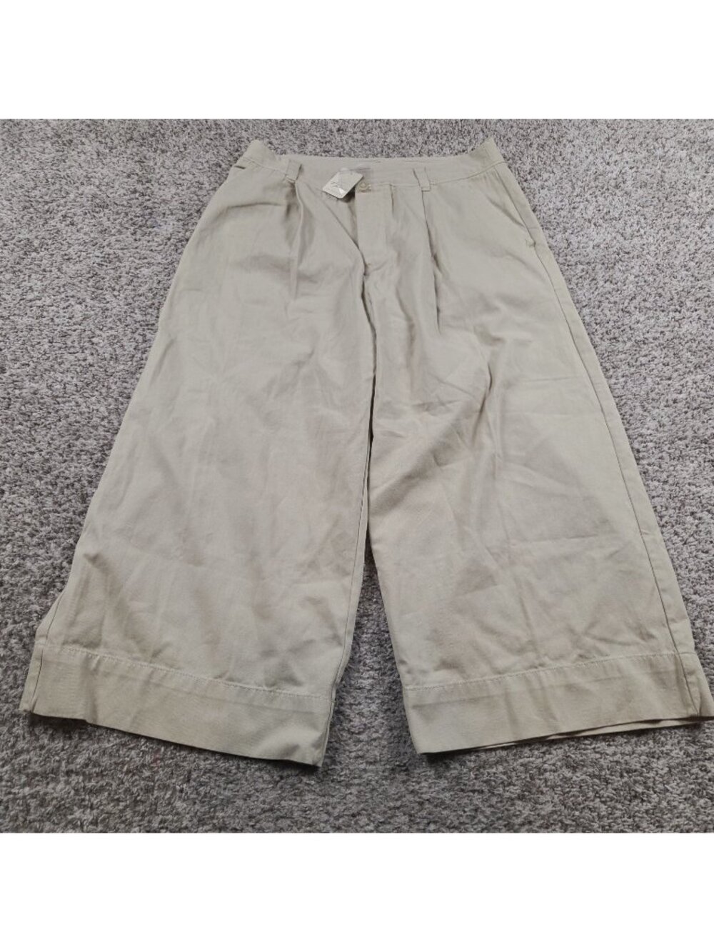 Free People Pants Womens 12 Wide Leg Pleated Trousers Crop Capri Tags